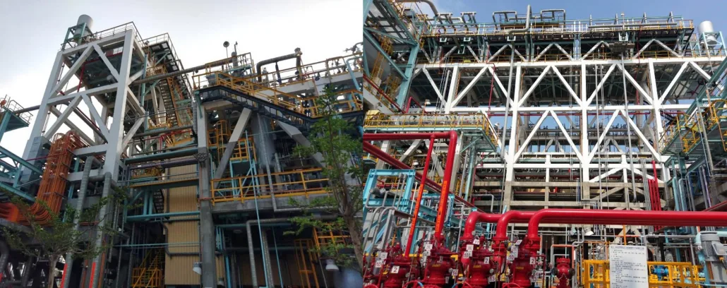 中油大林-12煤製程區鋼構防火包覆工程(防火3小時，數量3,500M2，2016-2017年)