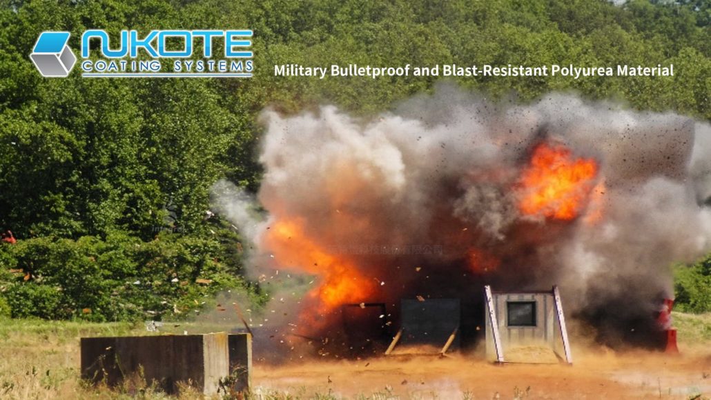 NUKOTE MI Military Bulletproof and Blast-Resistant Polyurea MaterialAfter the 9/11 terrorist attacks, the United States established blast and bullet resistance as standard requirements for military defense infrastructure.